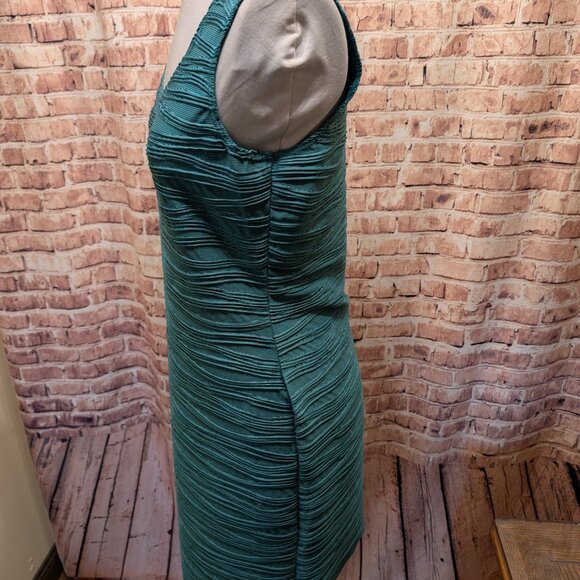 Hot Gal Teal Textured Sleeveless Dress Size Large - Picture 3 of 5
